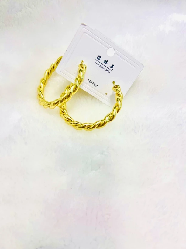 铜合金耳饰 铜合金耳饰法式小众复古时尚百搭轻奢简约耳圈