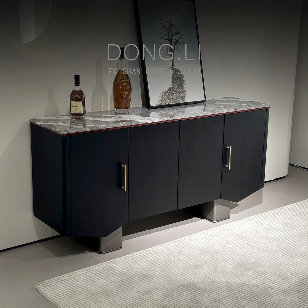 【斜角边柜】意式极简餐边柜大理石玄关储物柜餐厅家用客厅