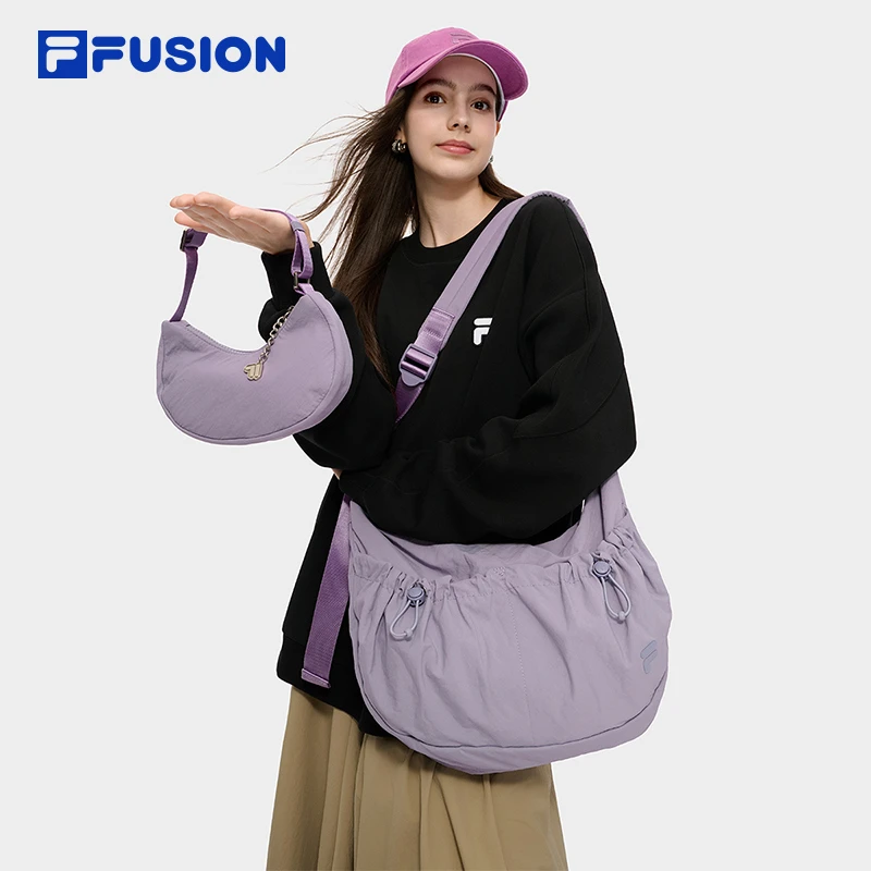 Fila/斐乐情侣款早秋休闲斜挎包编织耐磨运动风T13U532124FBK