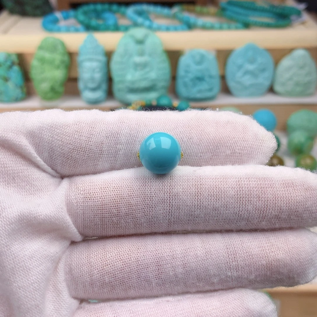 未镶嵌绿松石珠宝奇石11.3mm