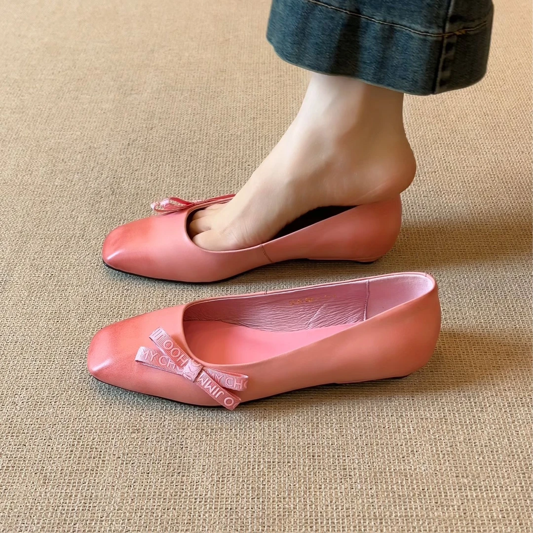 RubyL•34-39/1.5cm2025年夏季休闲通勤百搭平跟方头纯色浅口单鞋