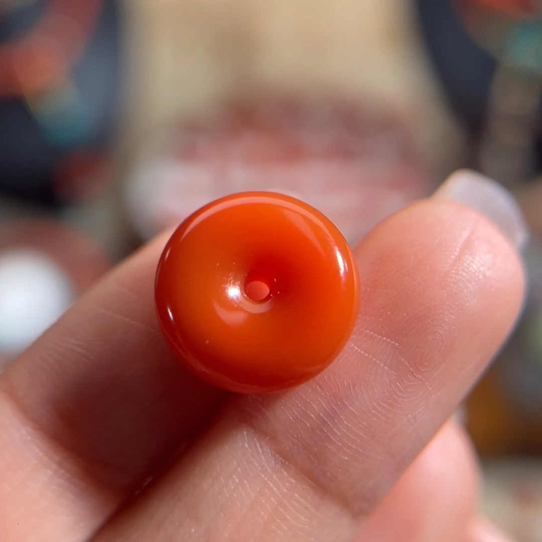 南红玛瑙未镶嵌平安扣 14x5mm 不退换
