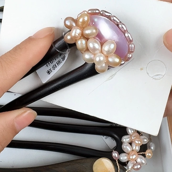 淡水珍珠发饰未镶嵌