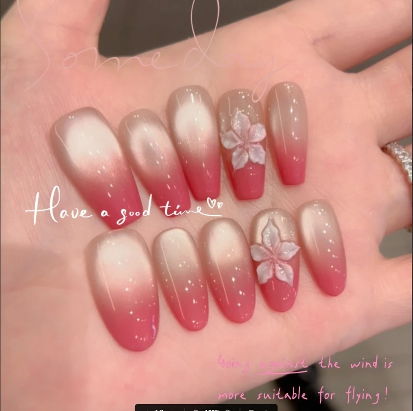 XN『玫烦恼』手工雕花高端定制穿戴甲10片2180