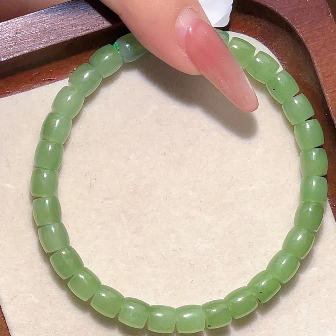 和田玉未镶嵌手链碧玉苹果绿卡7