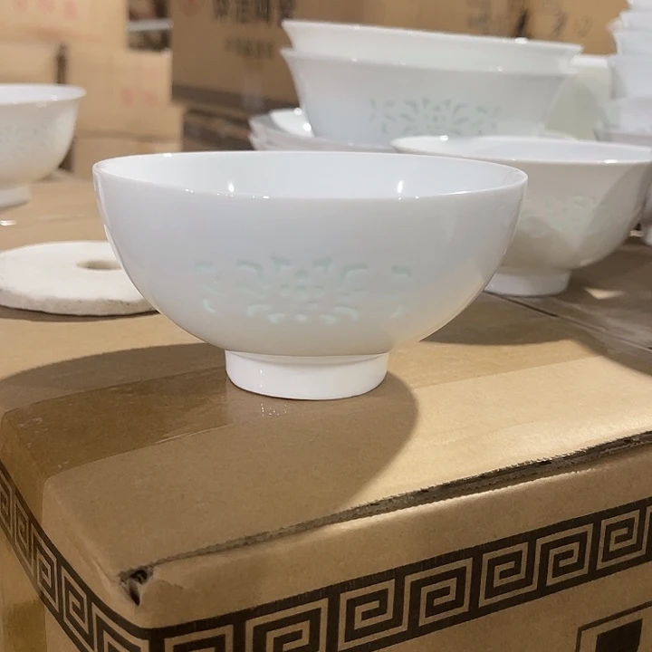 瓷片玲珑五英寸米饭碗2个，包邮