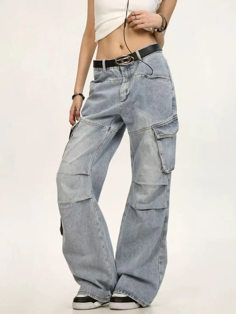 D16-2蓝色“斜侧口袋”牛仔裤（1043）