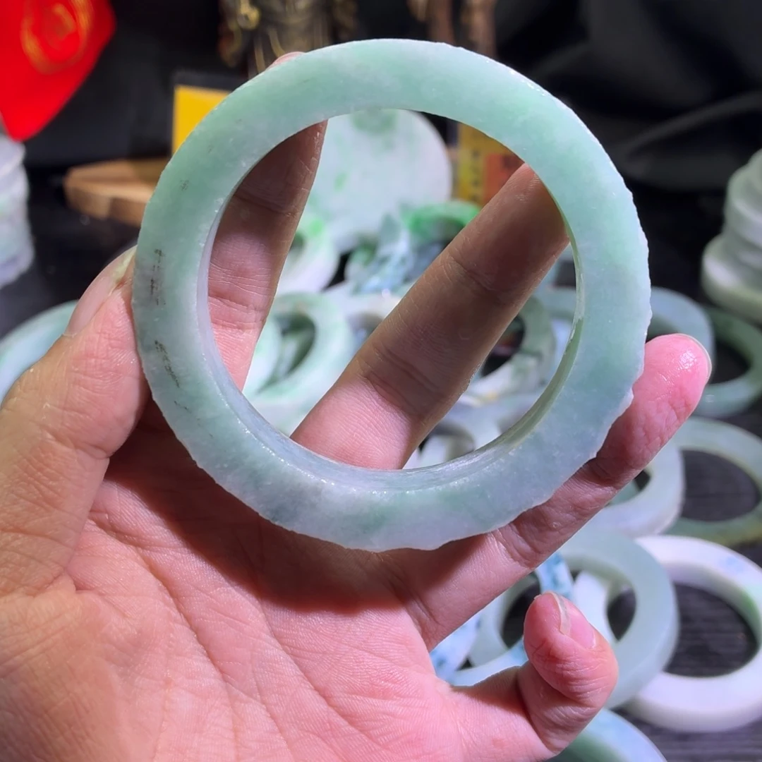 定制翡翠未镶嵌天然翡翠A货毛胚手镯定制