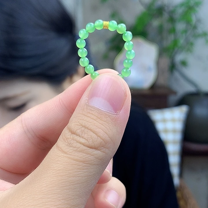 和田玉（碧玉）18K金镶嵌吊坠(不含链)戒指