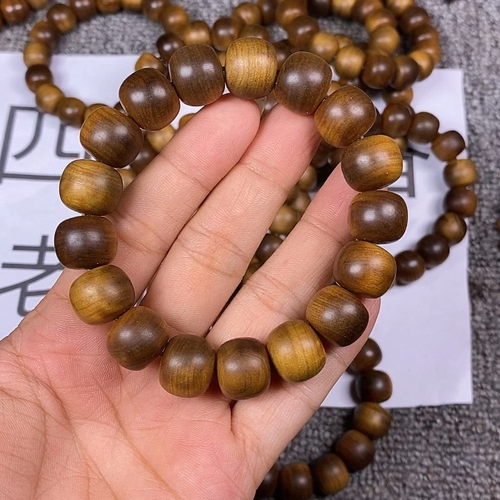 檀香木手串/手链老山檀香黑肉土埋树头老料12/13老型珠沉水