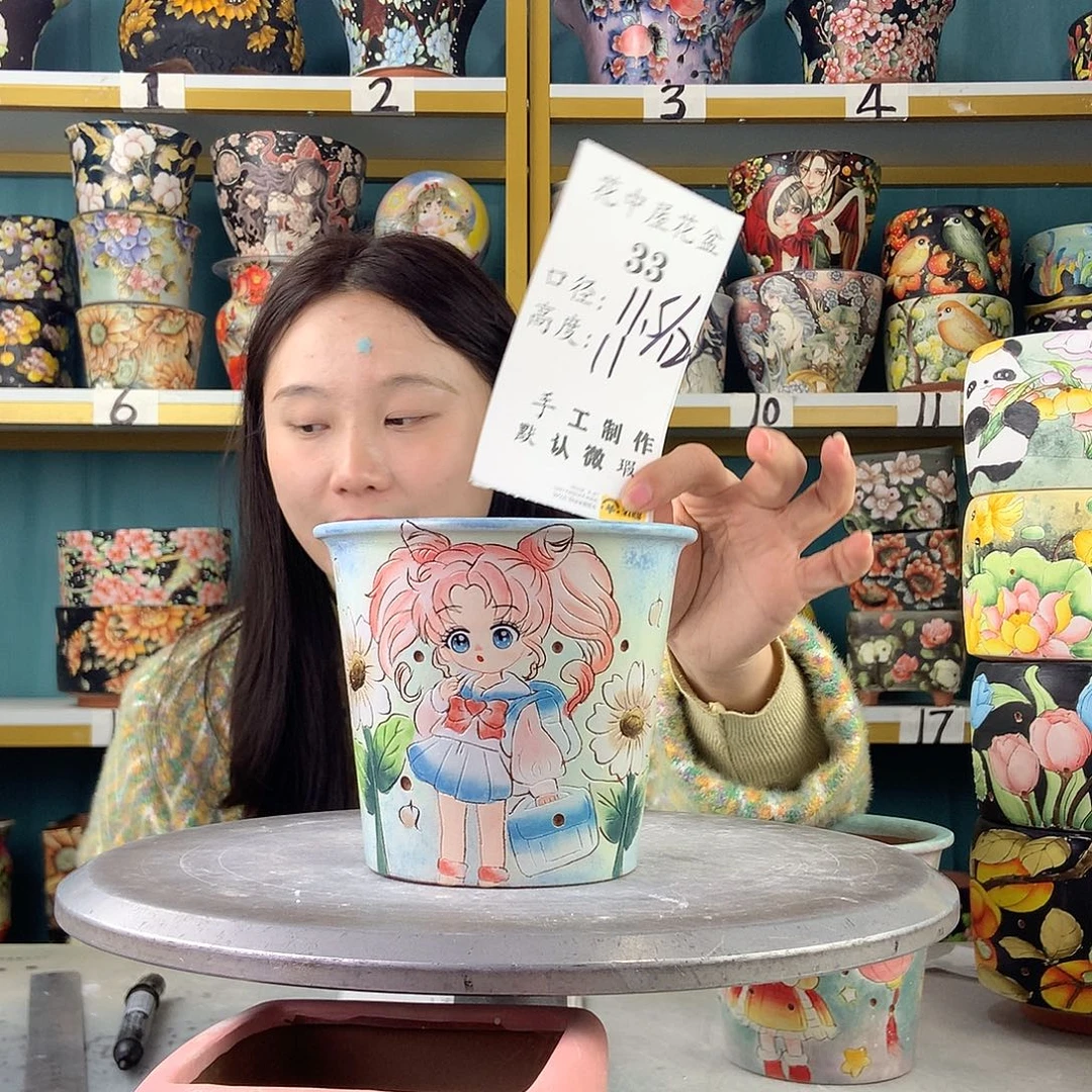 陶景德镇手工花盆33