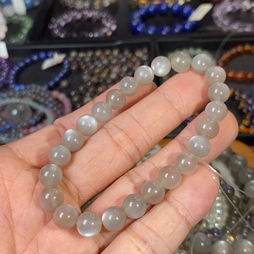 番***蛋未镶嵌手链水晶高品银月光8.0mm