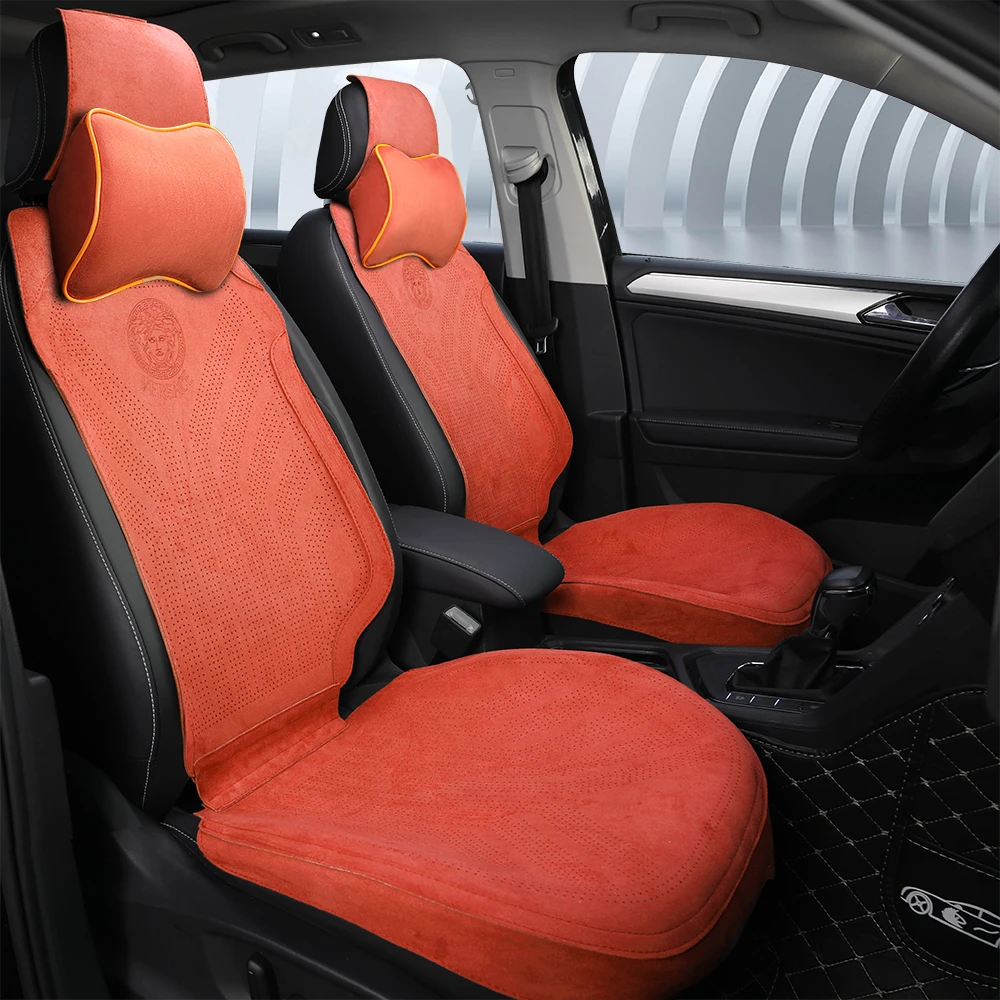 新款翻毛皮汽车坐垫四季通用小蛮腰透气夏季座垫半包小车垫座椅套
