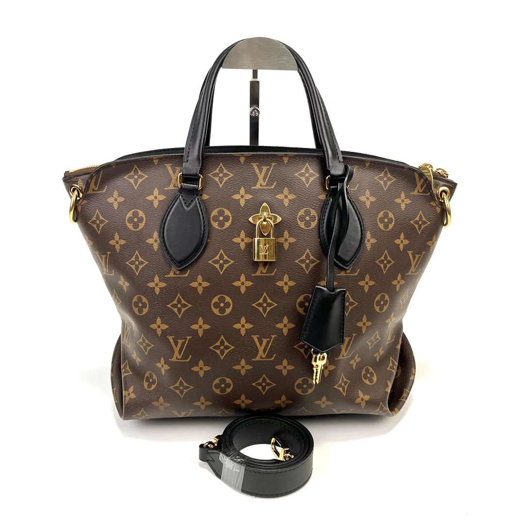 99新 LouisVuitton/路易威登 拾壹/99新/LV小花托特拼黑/70538504