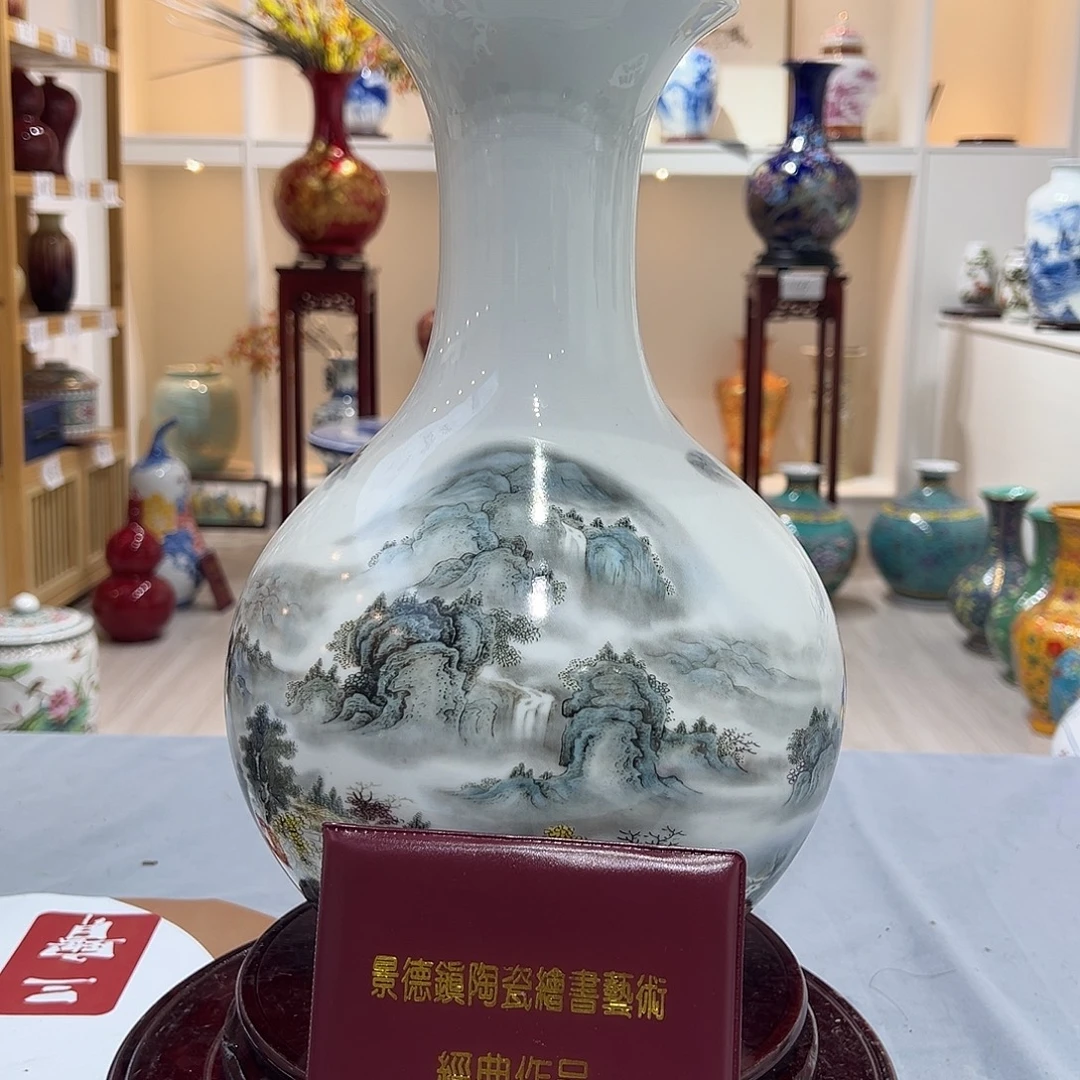 陶摆件35.5深谷幽隐赏瓶