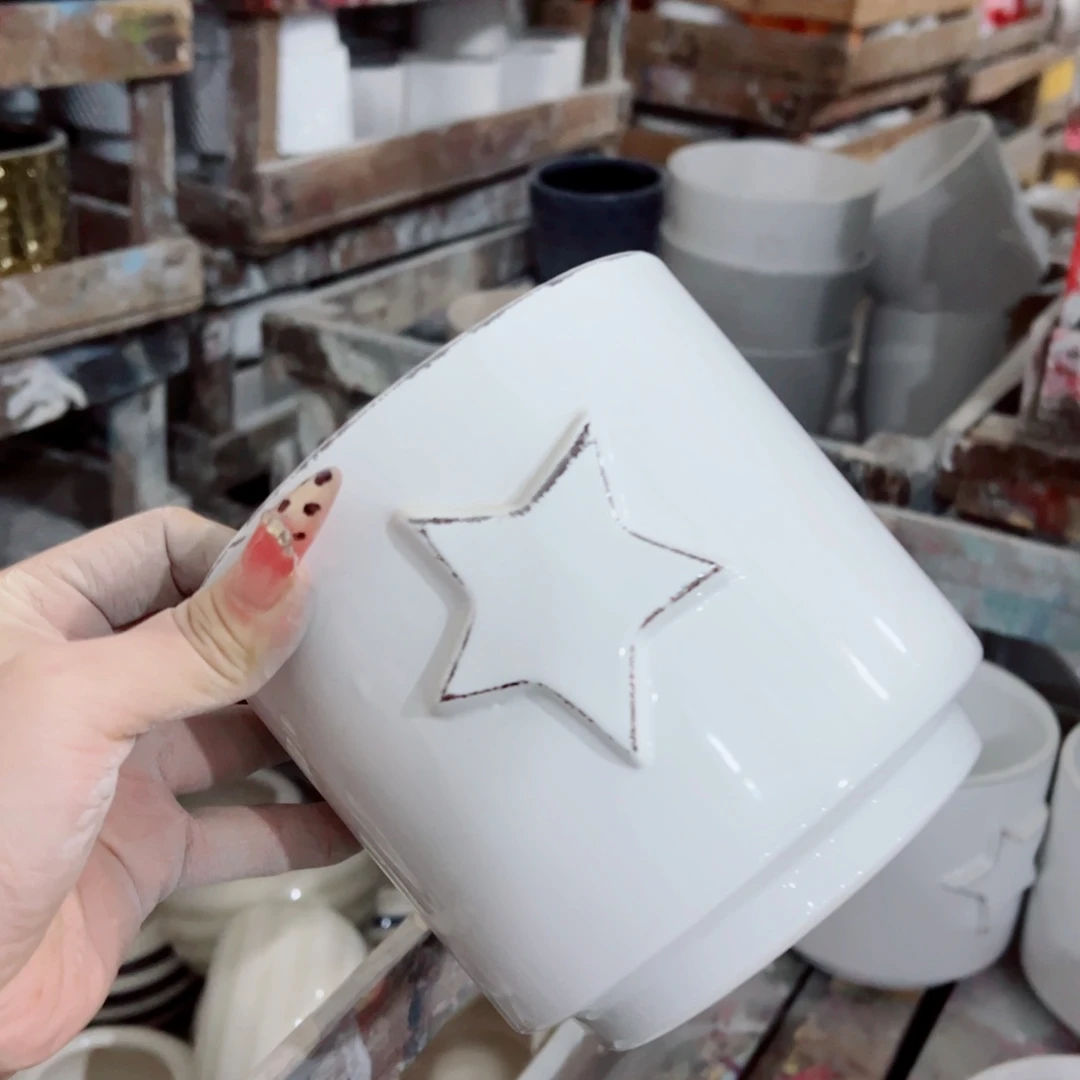 有孔，陶瓷花盆满10米包邮发货