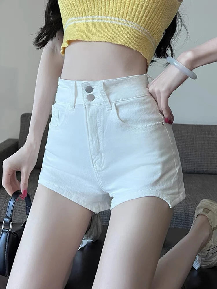 （xY定制）白月光牛仔辣高腰显瘦紧身弹力a字超短热裤