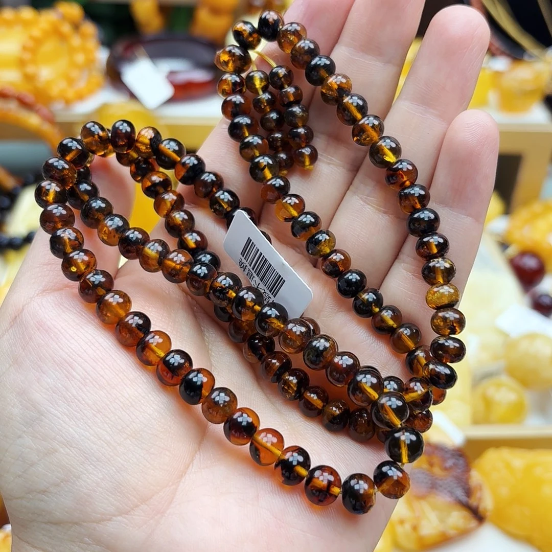 琥珀颈饰未镶嵌天然保真假一赔十