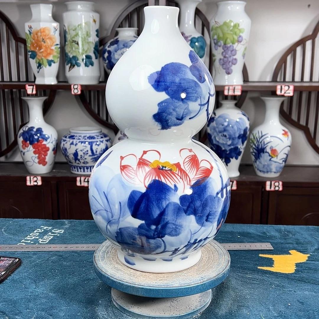 摆件景德镇陶瓷葫荷花