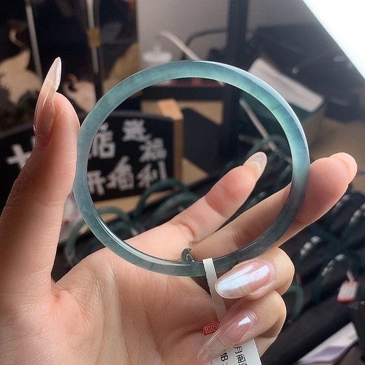 翡翠手镯未镶嵌妞*60圈口