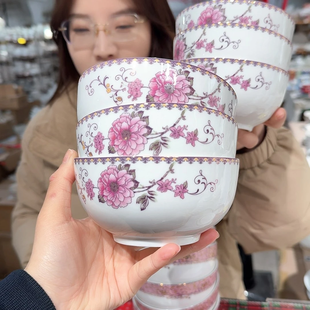 瓷骨瓷5英寸饭碗12.5*6cm 6个外贸尾单