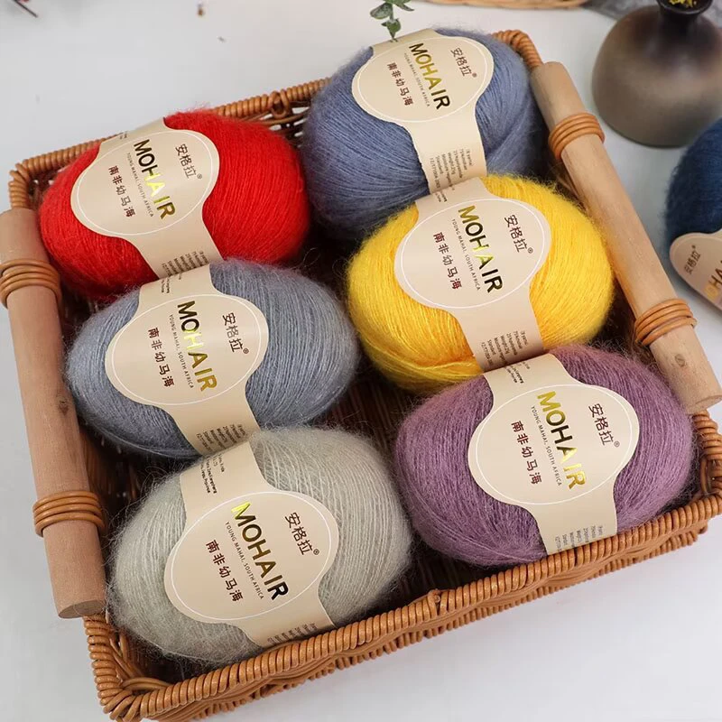 正品安哥拉南非幼马海毛柔软亲肤手编细线手工编织毛衣