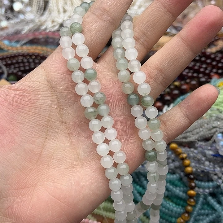 玛瑙/玉髓未镶嵌珠宝半成品一条6mm左右天山翠