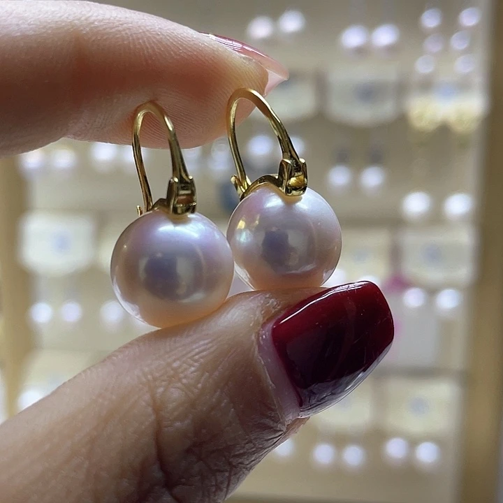 淡水珍珠耳饰银S925镶嵌