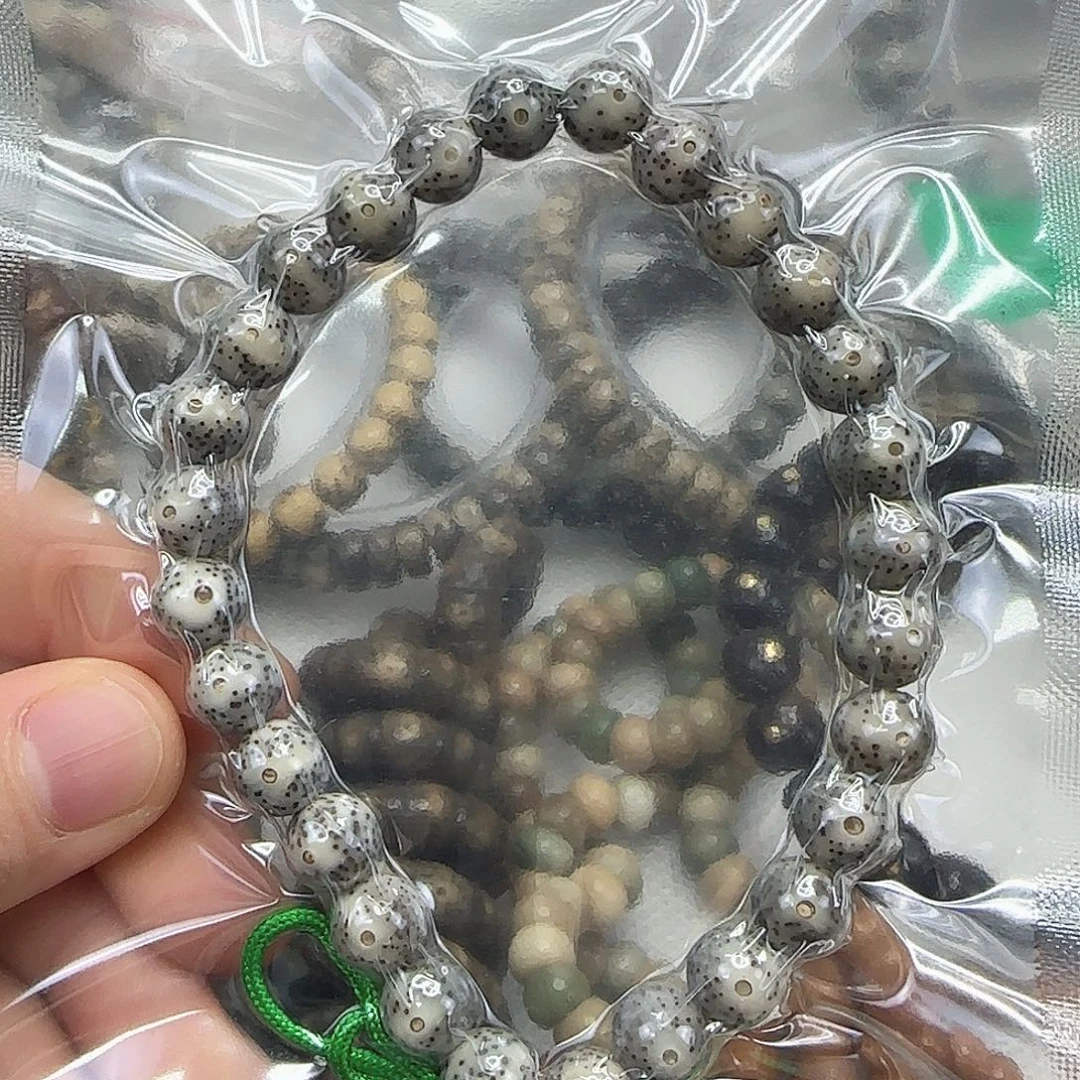 手串星月菩提38入门绿幽灵星月9圆手持