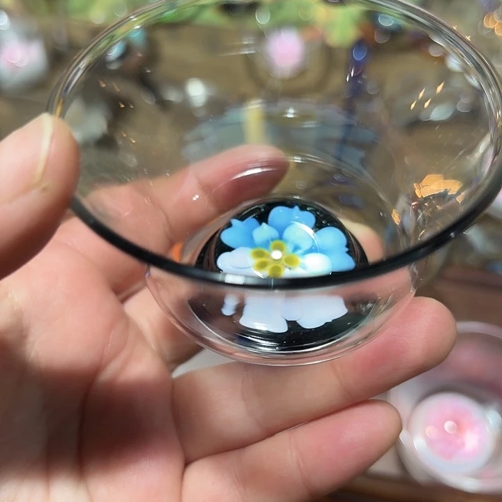 手工艺品玻璃玻璃茶器双生莲无耳