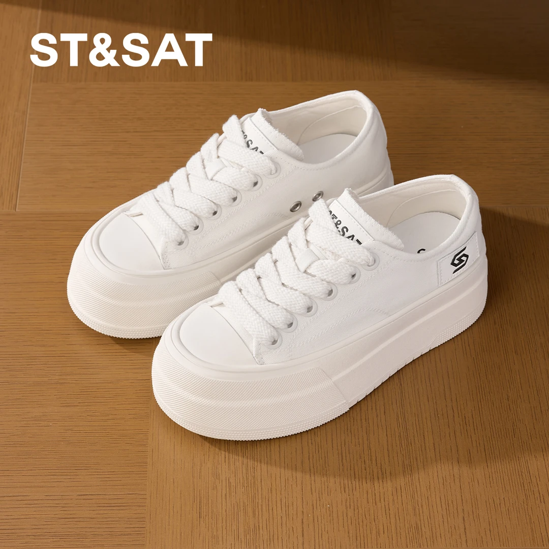 星期六官方正版小白鞋厚底板鞋女款2025新款爆款小众百搭鞋子单鞋