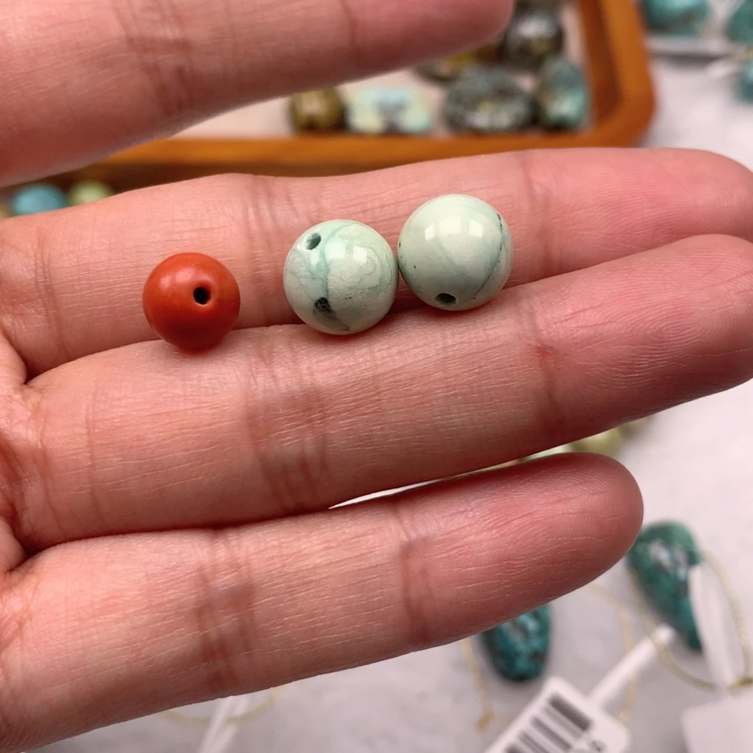 玛瑙/玉髓未镶嵌新店开业，圆珠一对