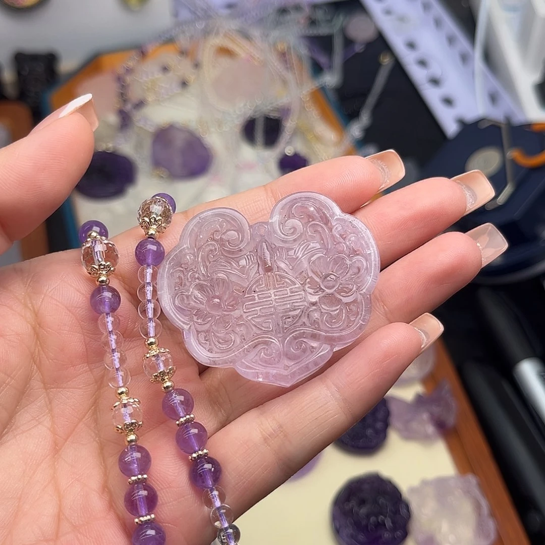 水晶珠宝半成品未镶嵌社**粉10