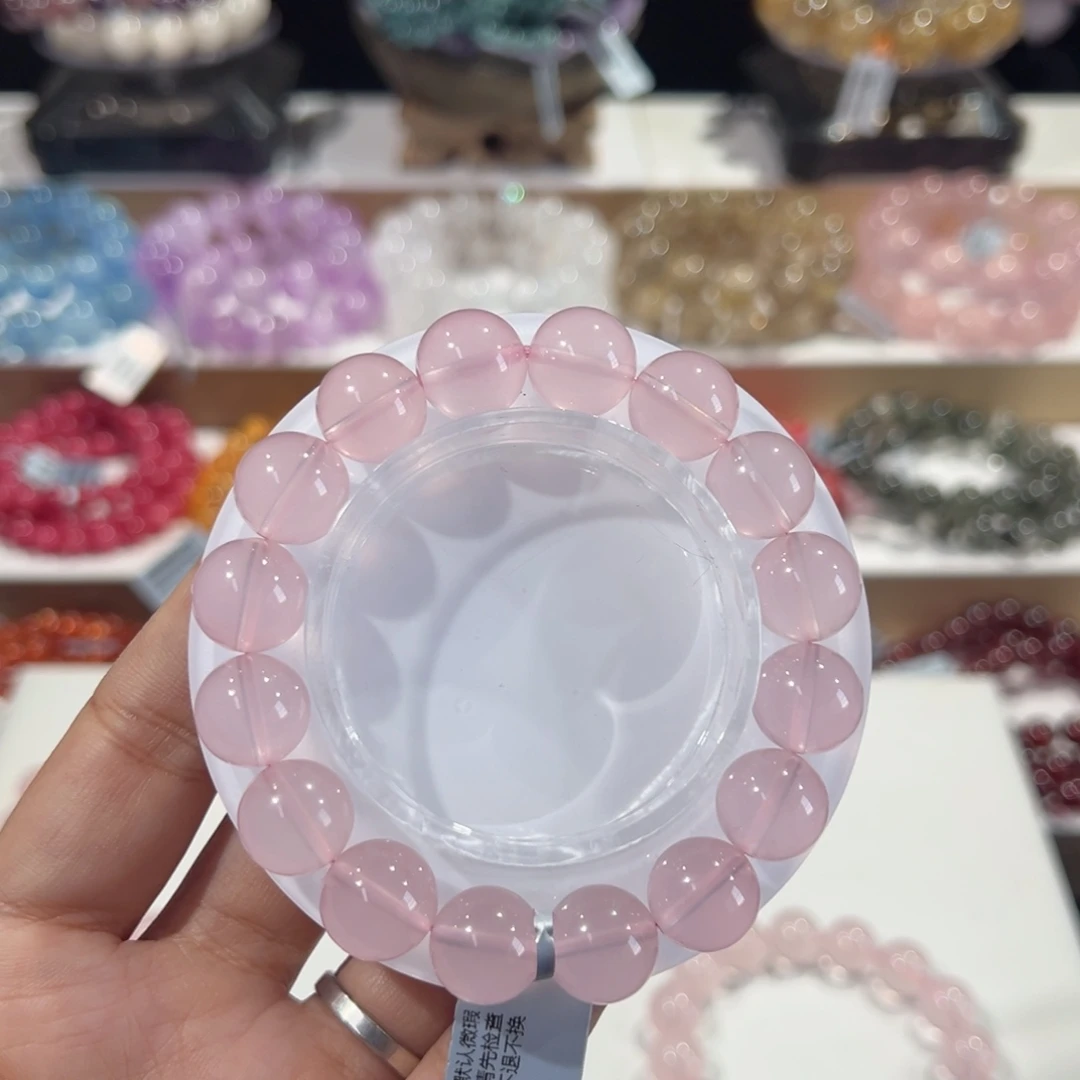 用***7手串未镶嵌水晶天花板星光马粉12.8mm