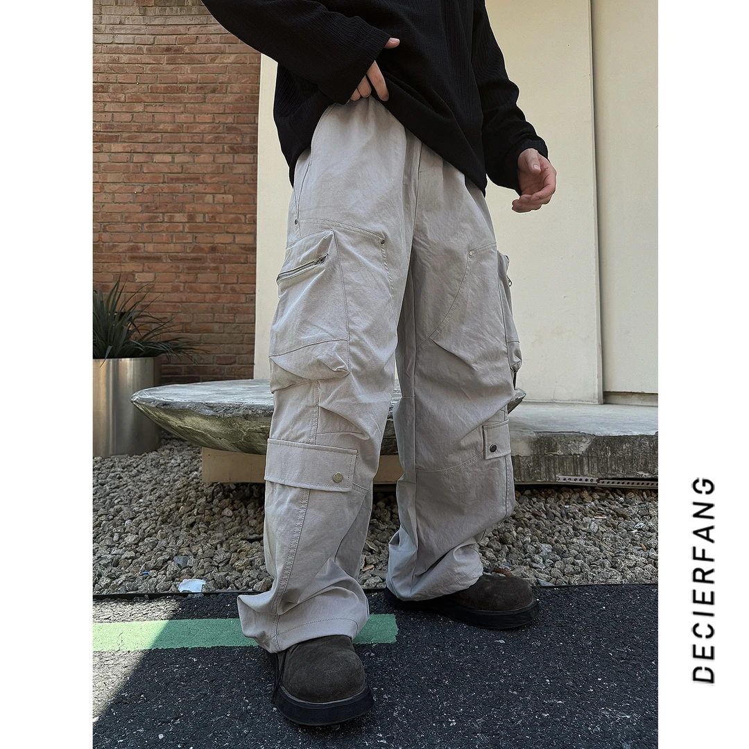 25秋【机能重工 多口袋工装】美式复古水洗裤宽松直筒休闲长裤