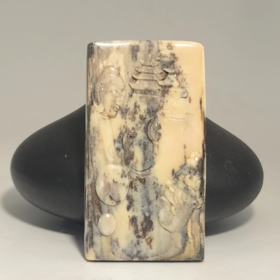 猛犸牙雕水墨大日如来62*34*8mm吊坠假一罚四X789