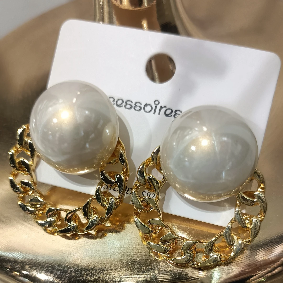 合金无非金属耳饰 韩范大气百搭轻奢重工款