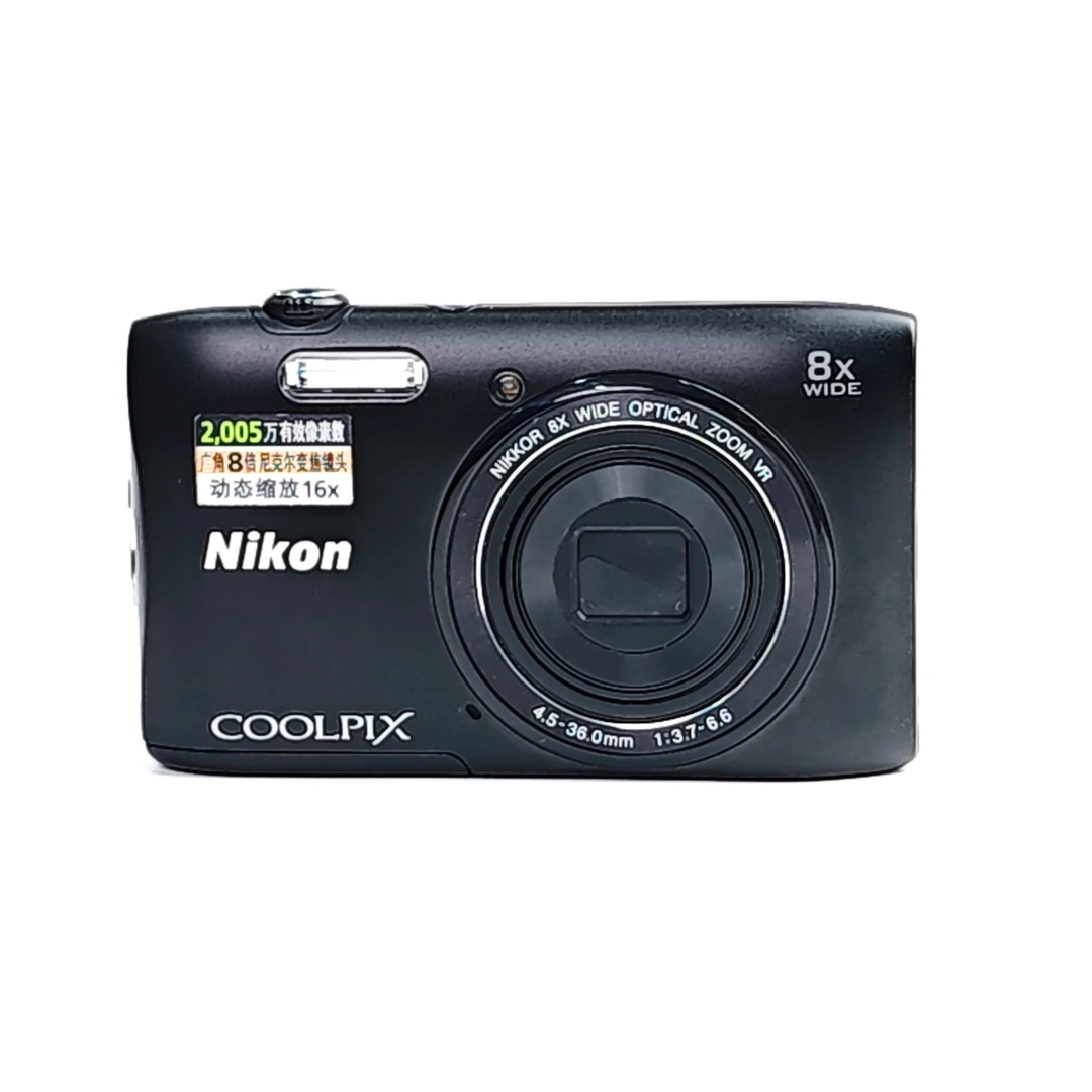 95新 Nikon/尼康 s3600黑色高清两千万像素奶油肌柔白出片可广角