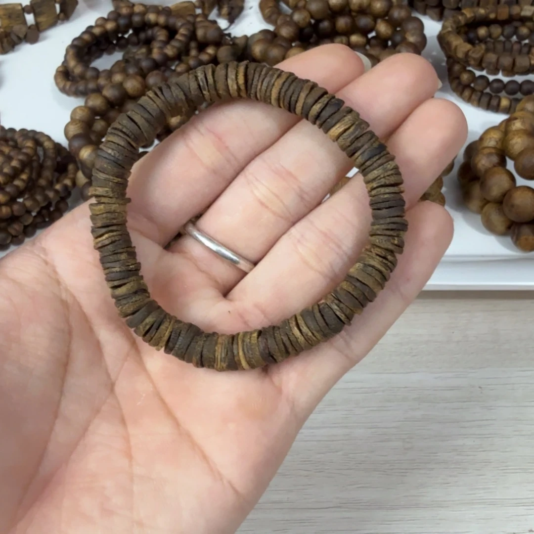 沉香手串片珠单圈