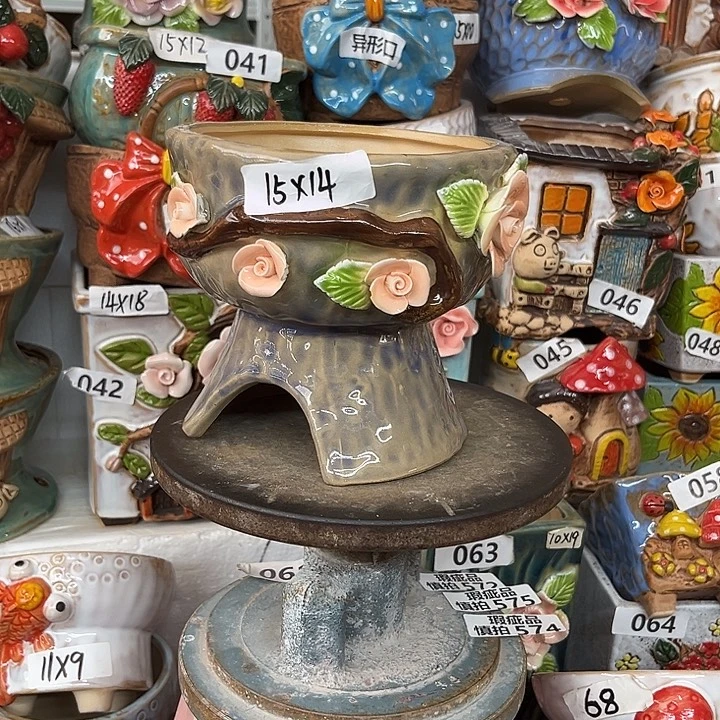紫砂花盆粗陶材质多肉花盆