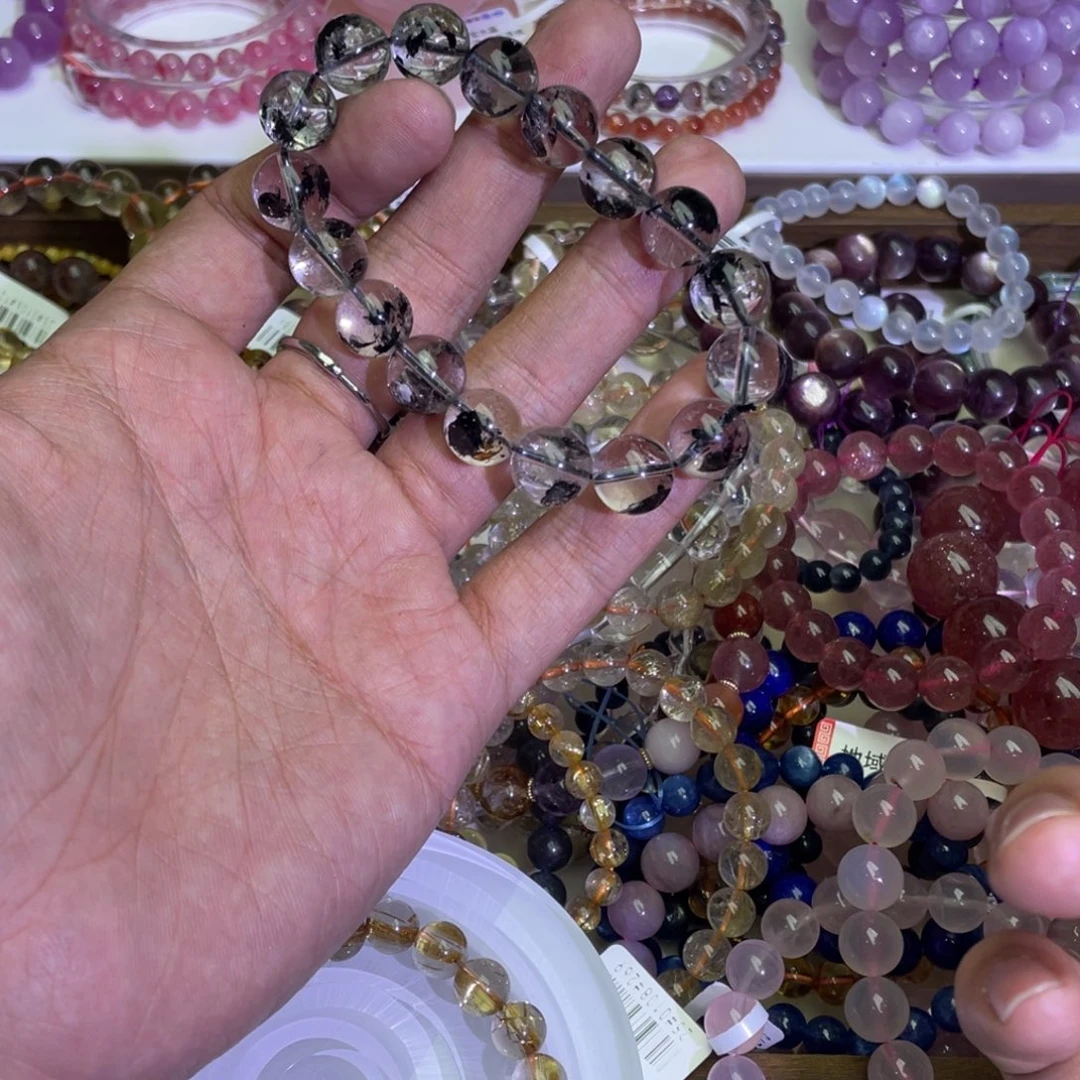 水晶手链未镶嵌荷尔蒙吉州黑武士闪灵钻12mm