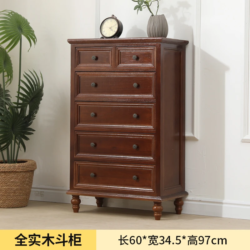 长60宽34.5高97CM6斗浅胡桃色收纳柜