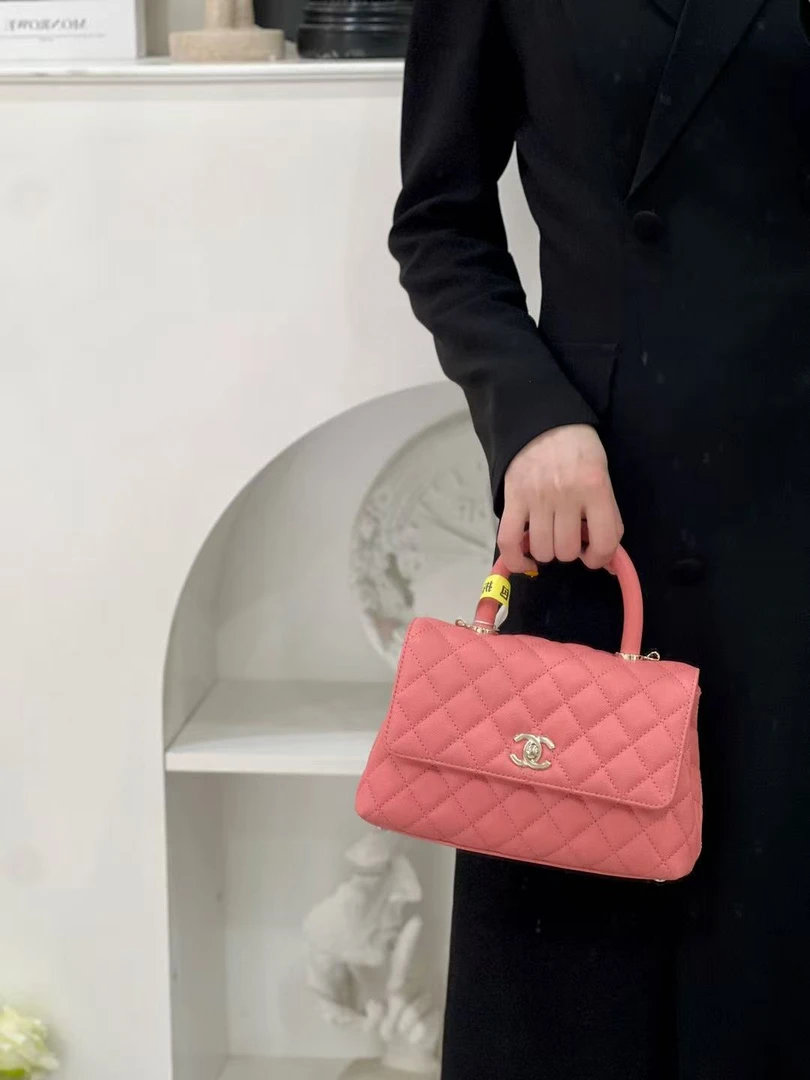 99新 Chanel/香奈儿 香奈儿cocohandle 小号粉金荔枝牛/优品
