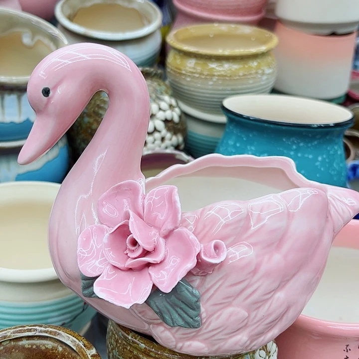 多肉绿植陶瓷花盆9.9包邮，有孔