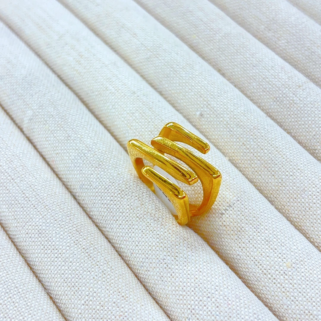 钛钢戒指 钛钢戒指412-16-1时尚轻奢复古气质百搭简约精致小众