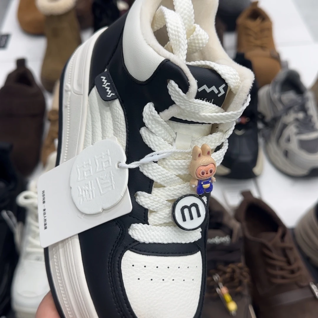 牛皮（革）玛莎玛索板鞋三六码米黑色622-761