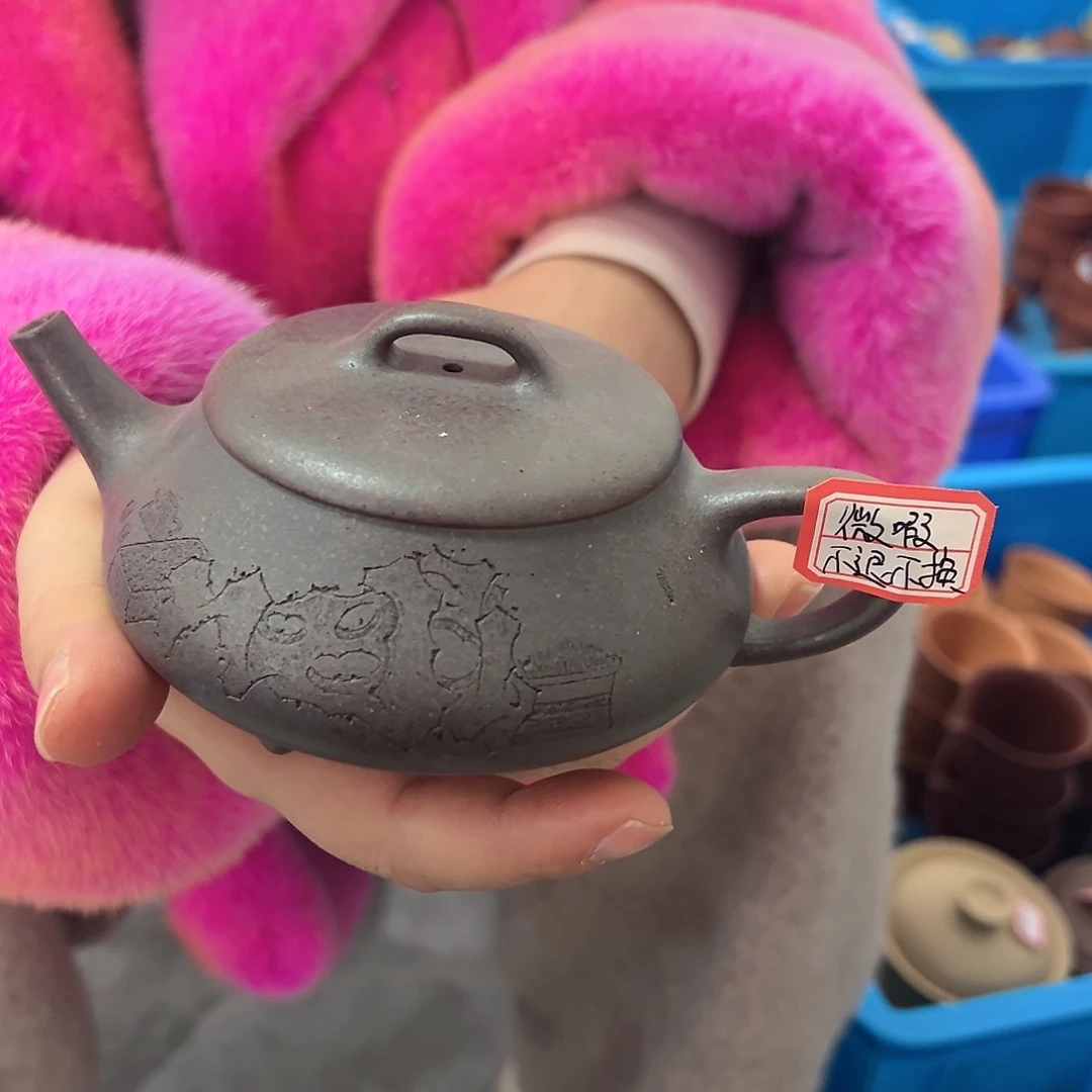 紫砂茶壶黄龙山原矿龙骨金砂200