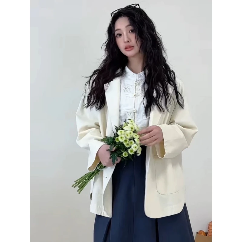 4666   Y55慵懒风休闲西装外套女2025春秋新款时尚气质西服