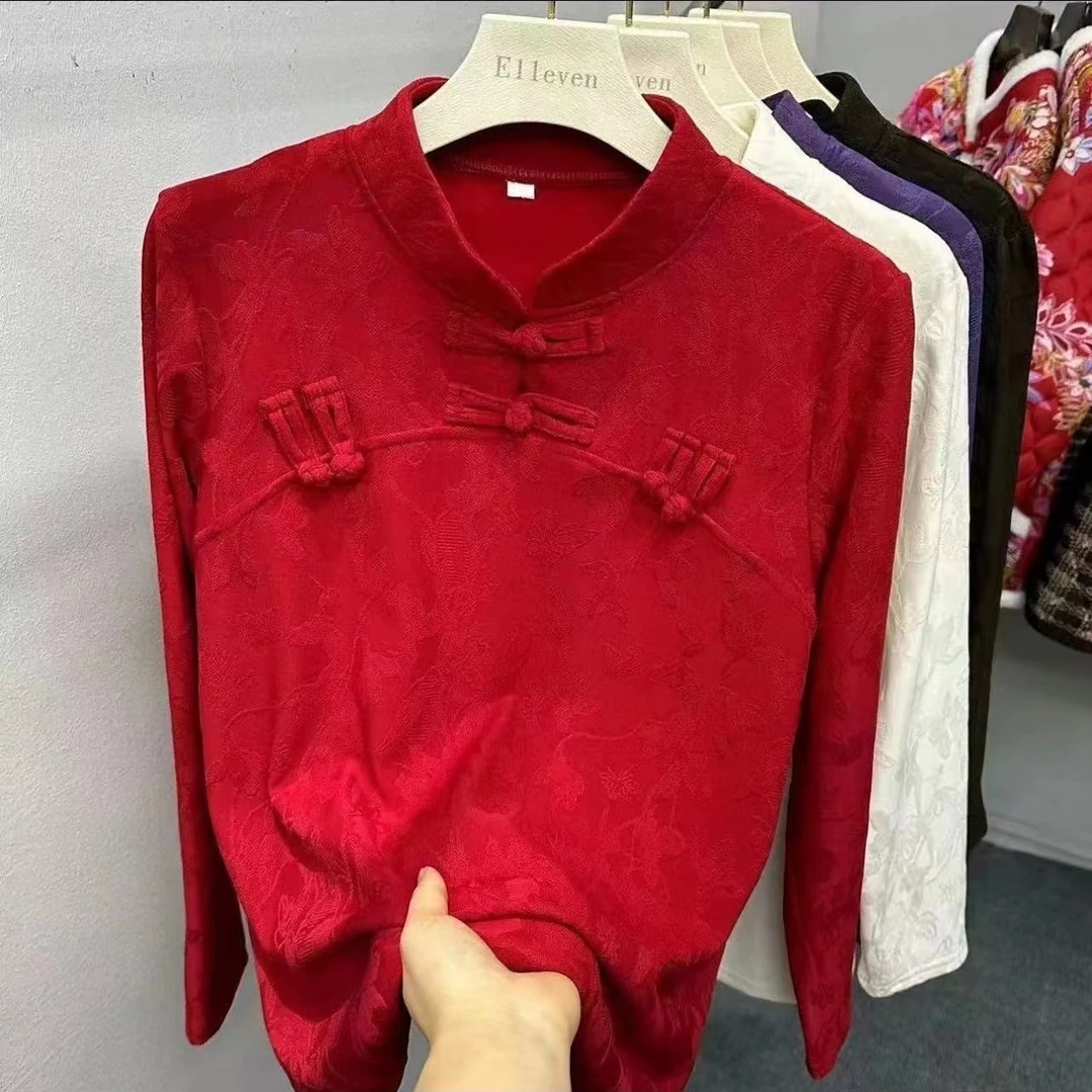 6盘扣新中式拉绒小衫过年服洋气【88】