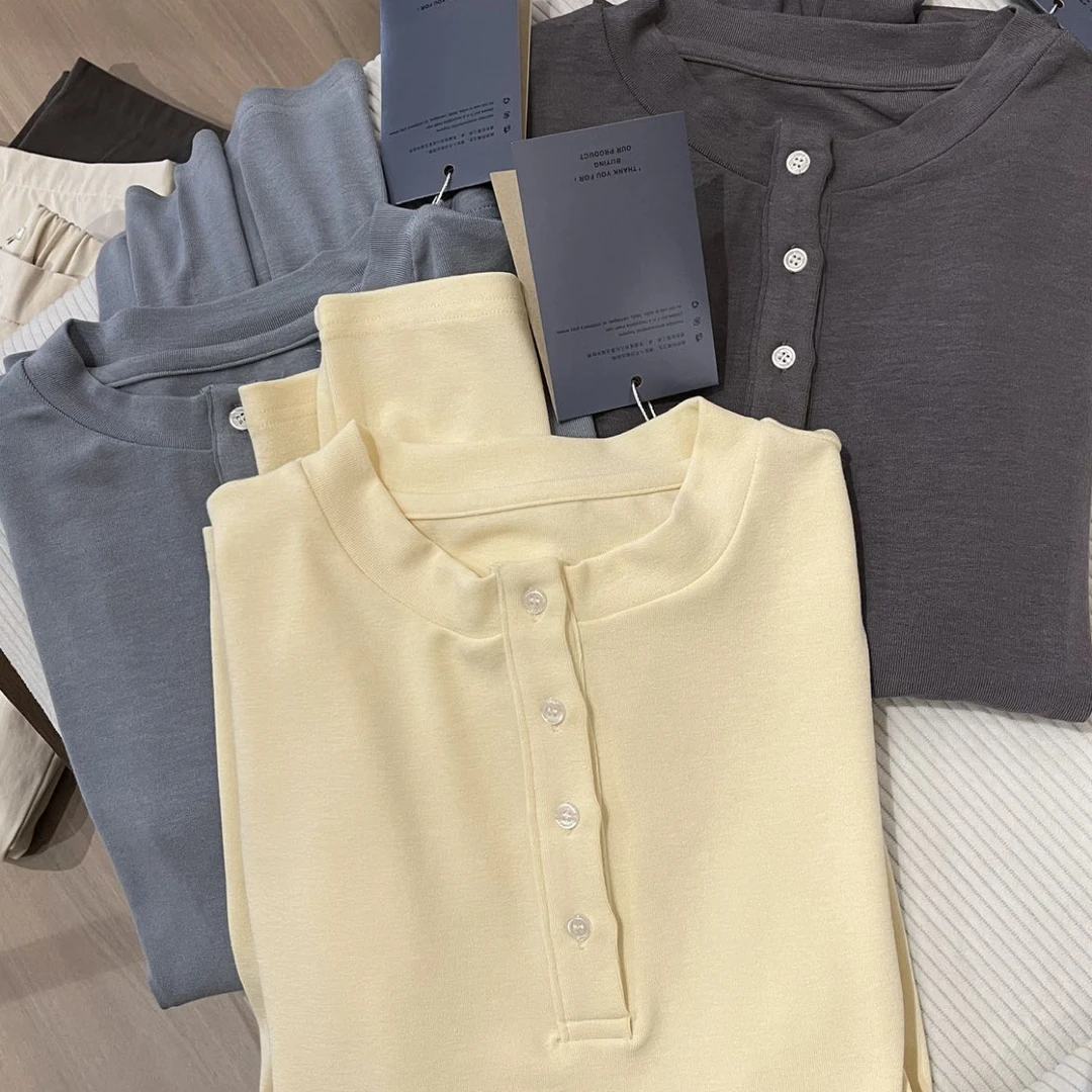 亨利领 三色 东大门弹力打底衫